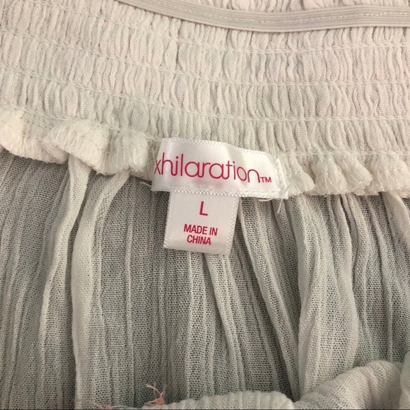 Xhilaration Off-the-Shoulder Embroidered Shirt - Picture 6 of 6